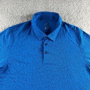 NEW Adidas Polo Shirt Mens Extra‎ Large Blue Geometric Golf Parley Ocean Plastic
